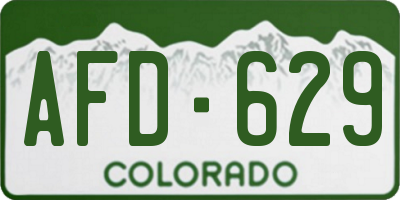 CO license plate AFD629