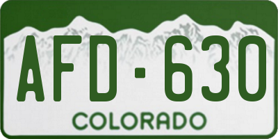 CO license plate AFD630