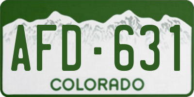 CO license plate AFD631