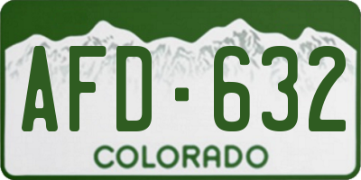 CO license plate AFD632