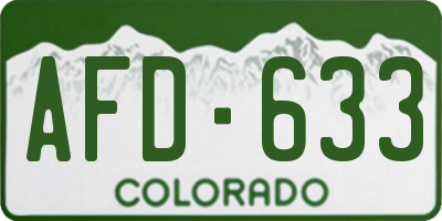 CO license plate AFD633