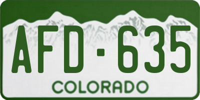 CO license plate AFD635