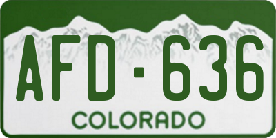 CO license plate AFD636