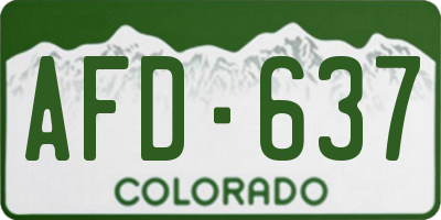 CO license plate AFD637