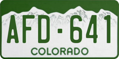 CO license plate AFD641