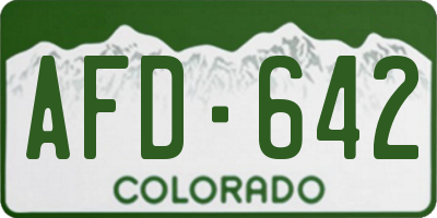 CO license plate AFD642