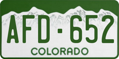CO license plate AFD652