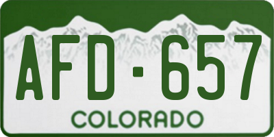 CO license plate AFD657