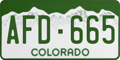 CO license plate AFD665