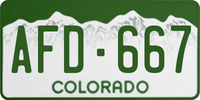 CO license plate AFD667