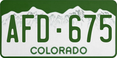 CO license plate AFD675