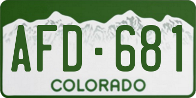 CO license plate AFD681