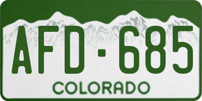 CO license plate AFD685