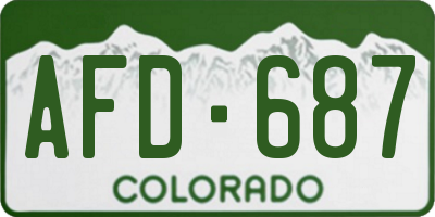 CO license plate AFD687