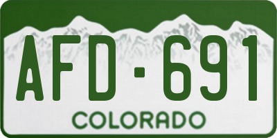 CO license plate AFD691