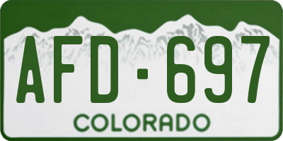 CO license plate AFD697