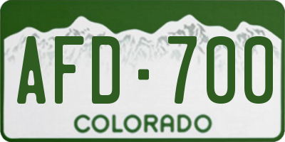 CO license plate AFD700