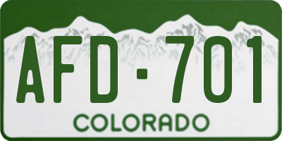 CO license plate AFD701