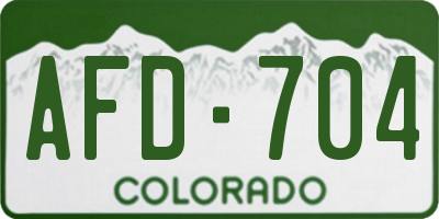 CO license plate AFD704