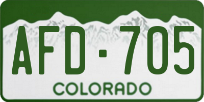 CO license plate AFD705