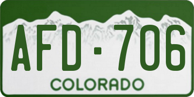 CO license plate AFD706