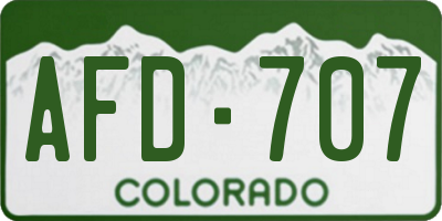 CO license plate AFD707