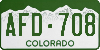 CO license plate AFD708