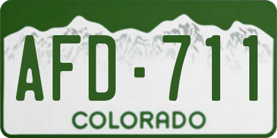 CO license plate AFD711