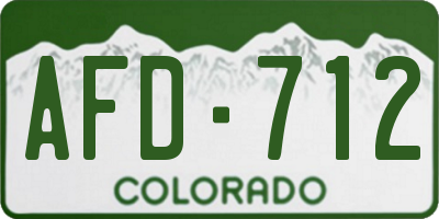 CO license plate AFD712