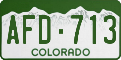 CO license plate AFD713