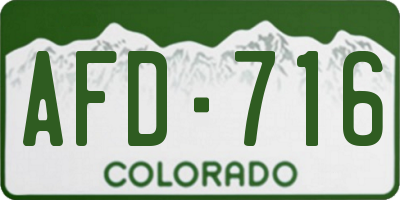 CO license plate AFD716