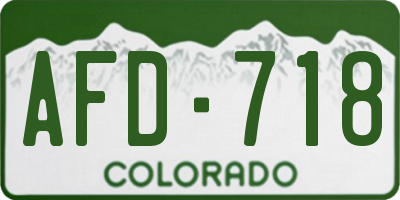 CO license plate AFD718