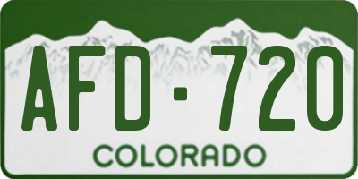 CO license plate AFD720