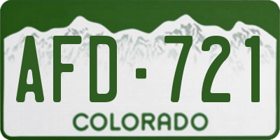 CO license plate AFD721