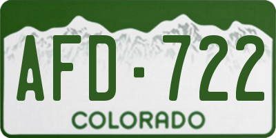 CO license plate AFD722