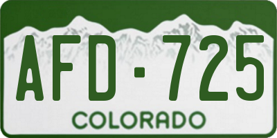 CO license plate AFD725