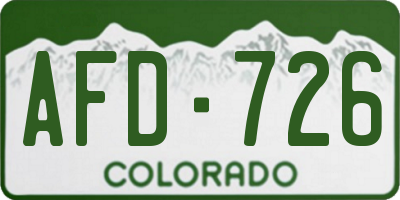 CO license plate AFD726