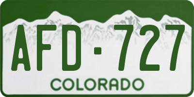 CO license plate AFD727