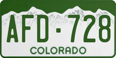 CO license plate AFD728
