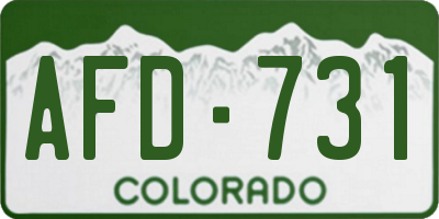 CO license plate AFD731