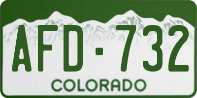 CO license plate AFD732