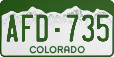 CO license plate AFD735