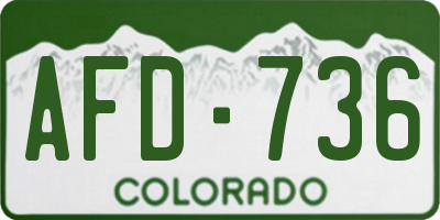 CO license plate AFD736