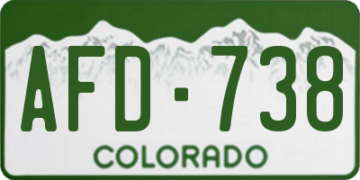 CO license plate AFD738