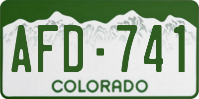 CO license plate AFD741