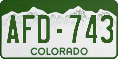 CO license plate AFD743