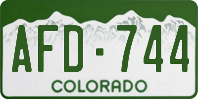 CO license plate AFD744