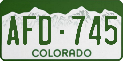 CO license plate AFD745