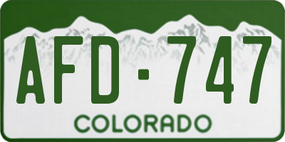 CO license plate AFD747