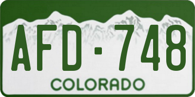 CO license plate AFD748